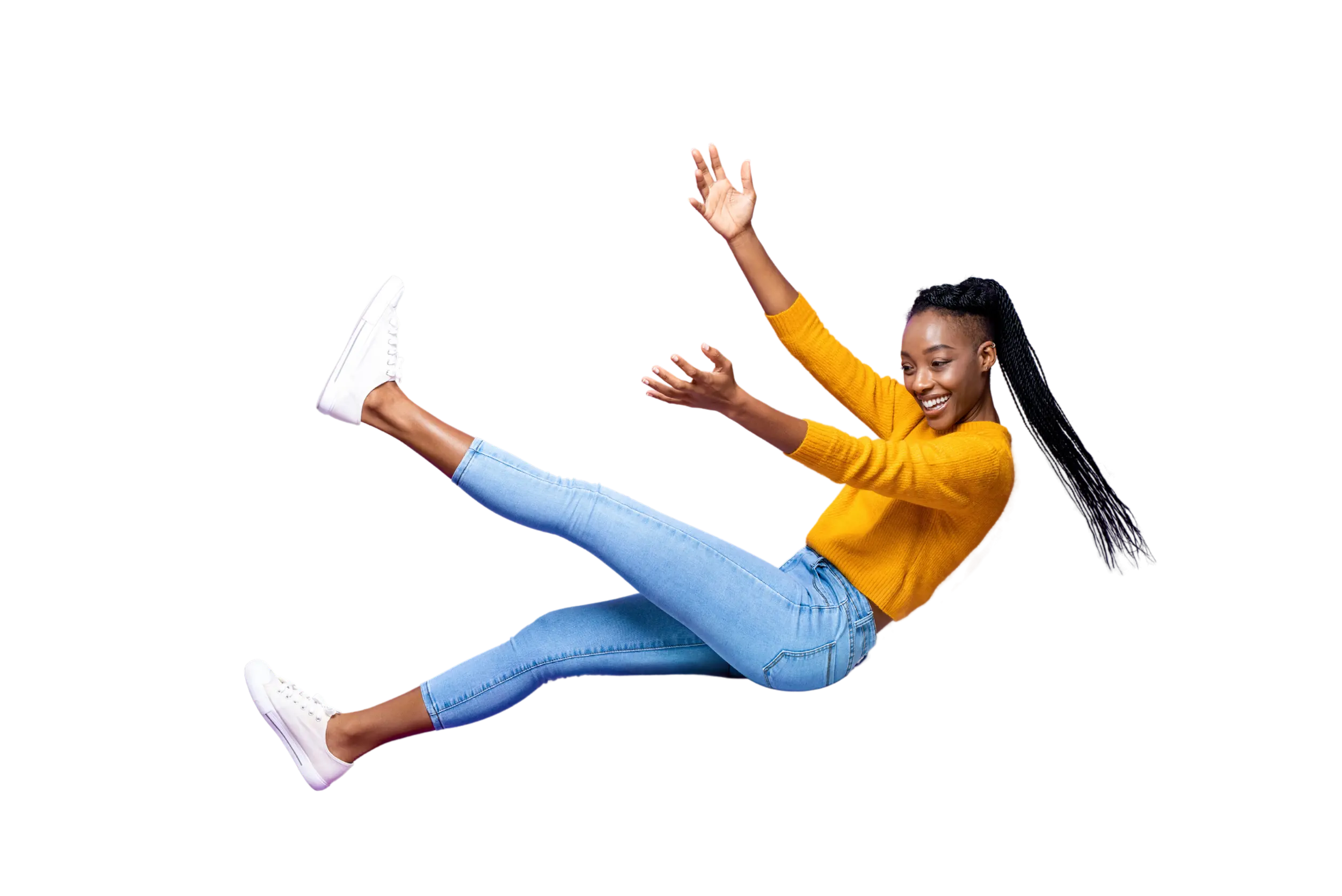 Professionnelle africaine en mouvement dans un univers éditorial coloré